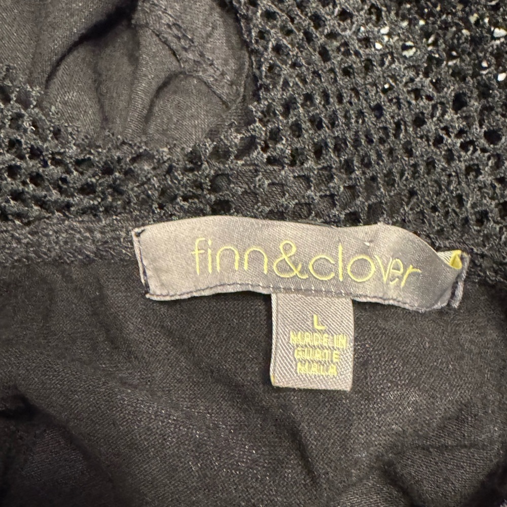 Finn & Clover NEW Asymmetrical Black Fishnet Midi Y2K Dress Size Large - Picture 7 of 7